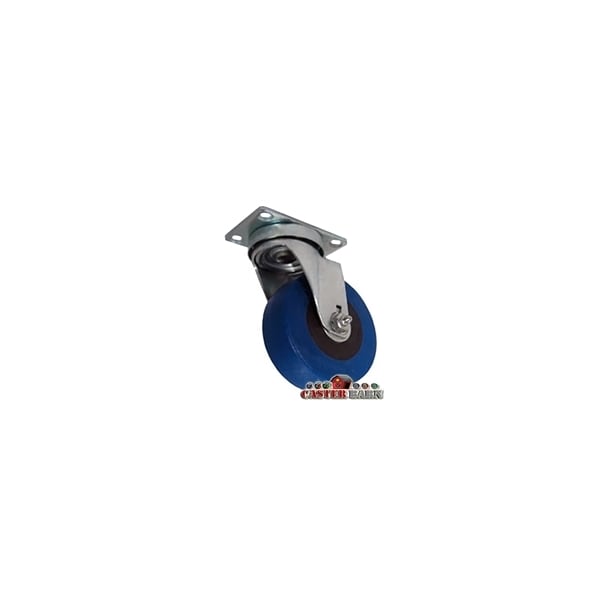 4"x1-3/8" ROAD CASE CASTER, SWIVEL CASTER 350 LBS CAP, BLUE RUBBER